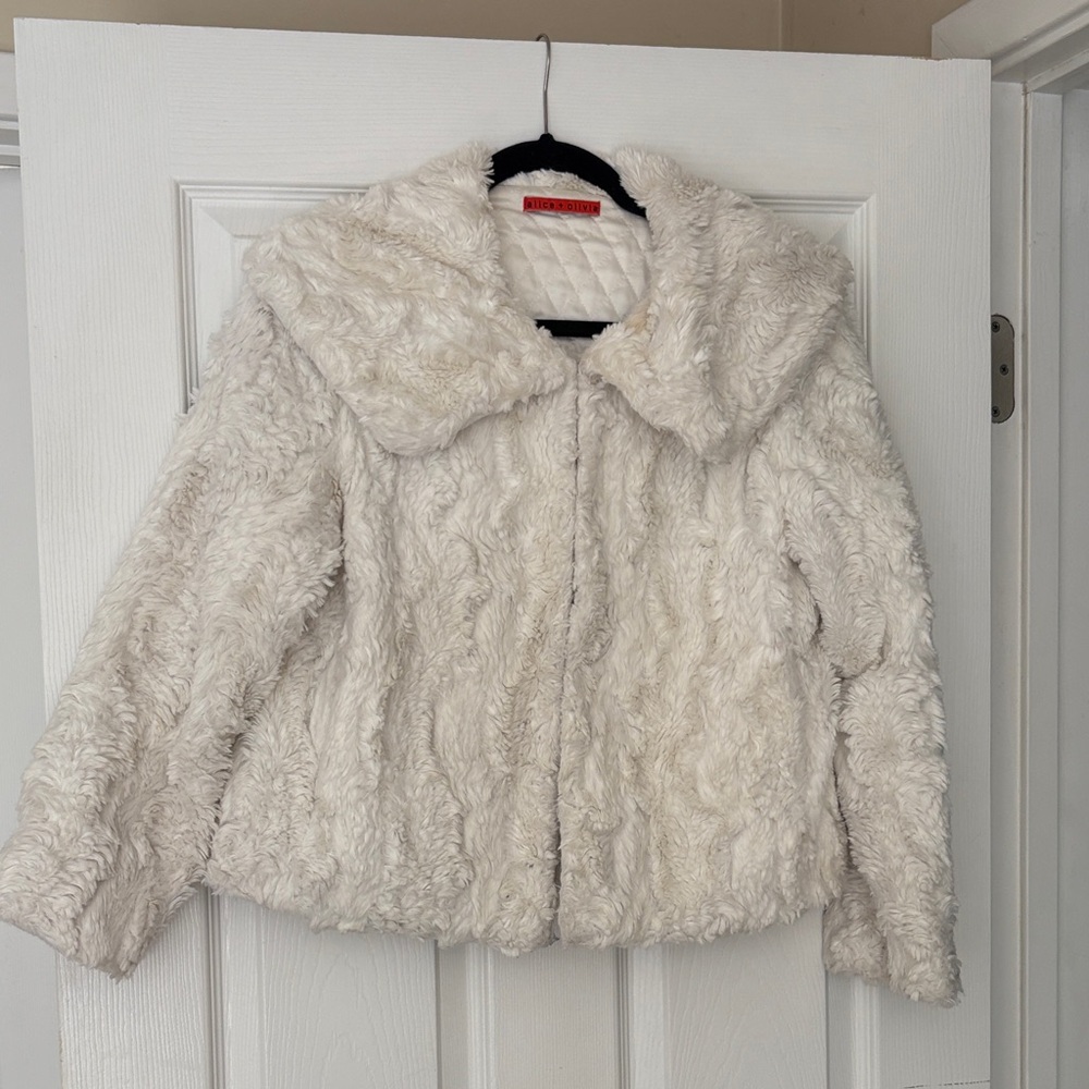 Alice + Olivia Cream Teddy Jacket